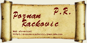 Poznan Racković vizit kartica